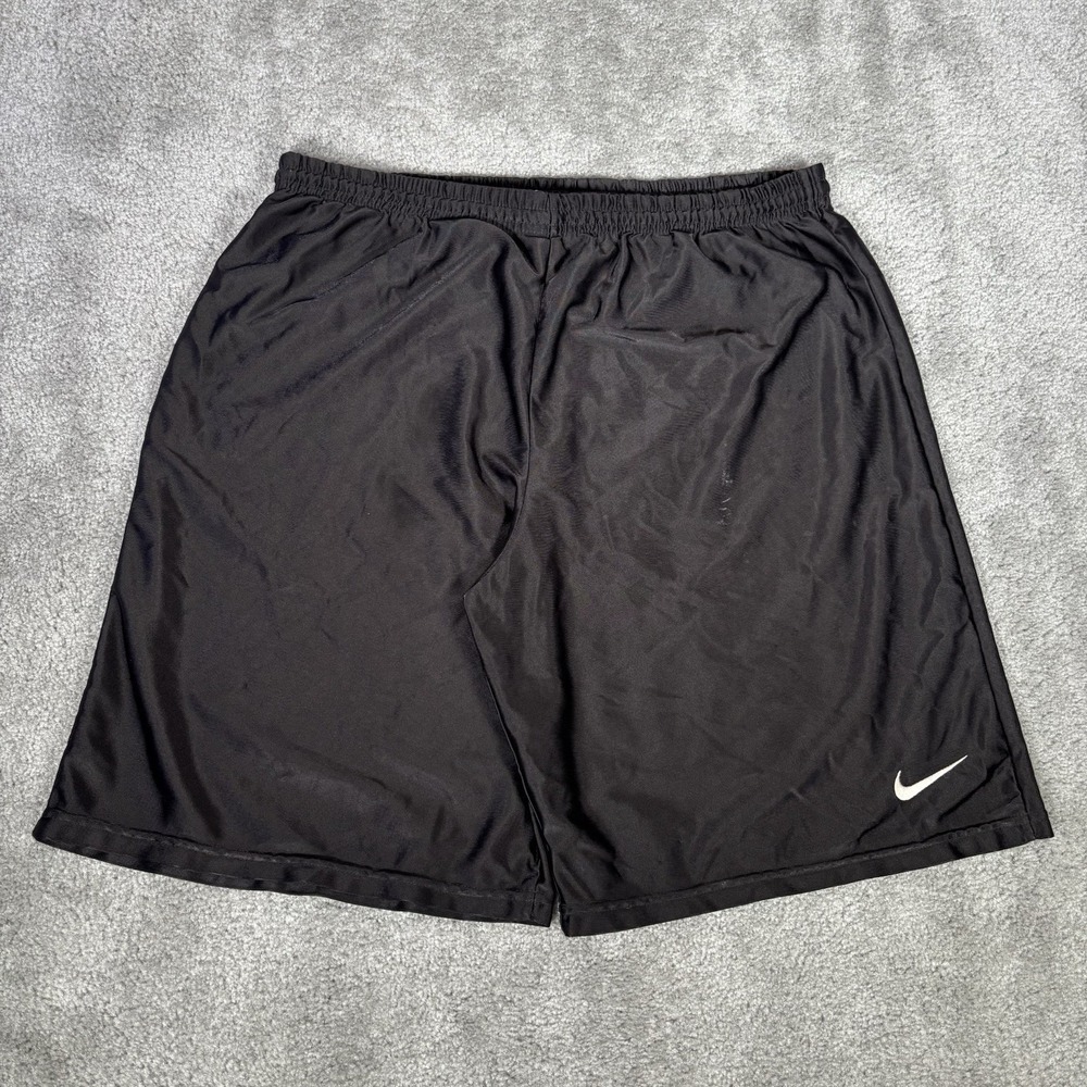 Vintage Nike Shorts Mens L Black Dazzle Shiny Drawstring Basketball Athletic 90s